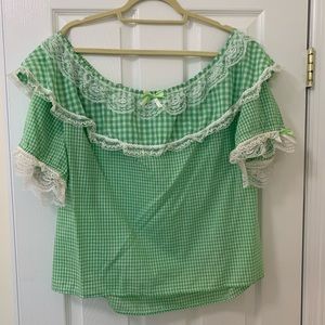 Handmade Off The Shoulder Gingham Top